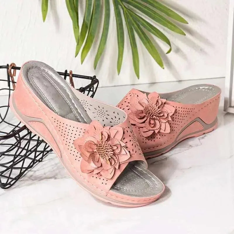 Women’s Casual Flower Hollow Wedge Sandals