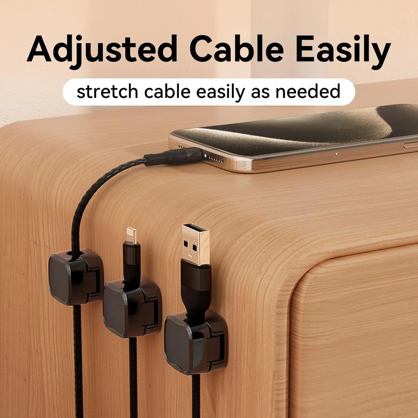 Magnetic Cable Clip Cord Holder for Home Office, Car, Under Desk