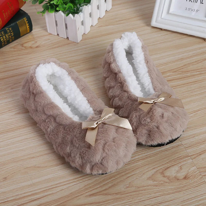Home Slippers Women Cotton Fur Warm Mouse Ears