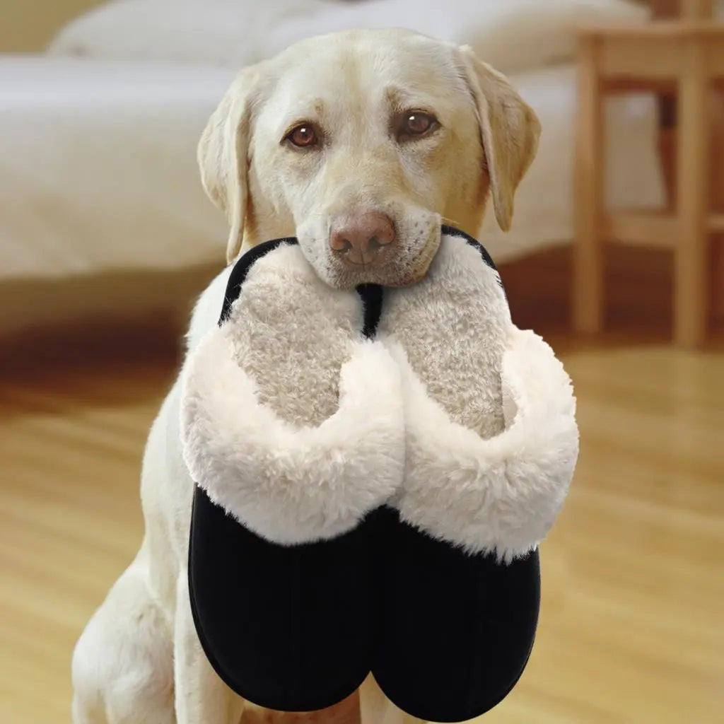 Warm Fluffy Fur Slippers For Women Warm Winter Home