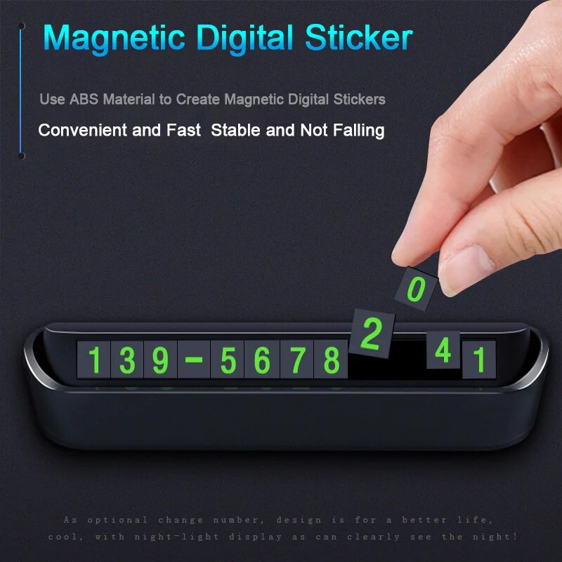 Car temporary parking card phone number car park stop design 13 * 2.5 cm