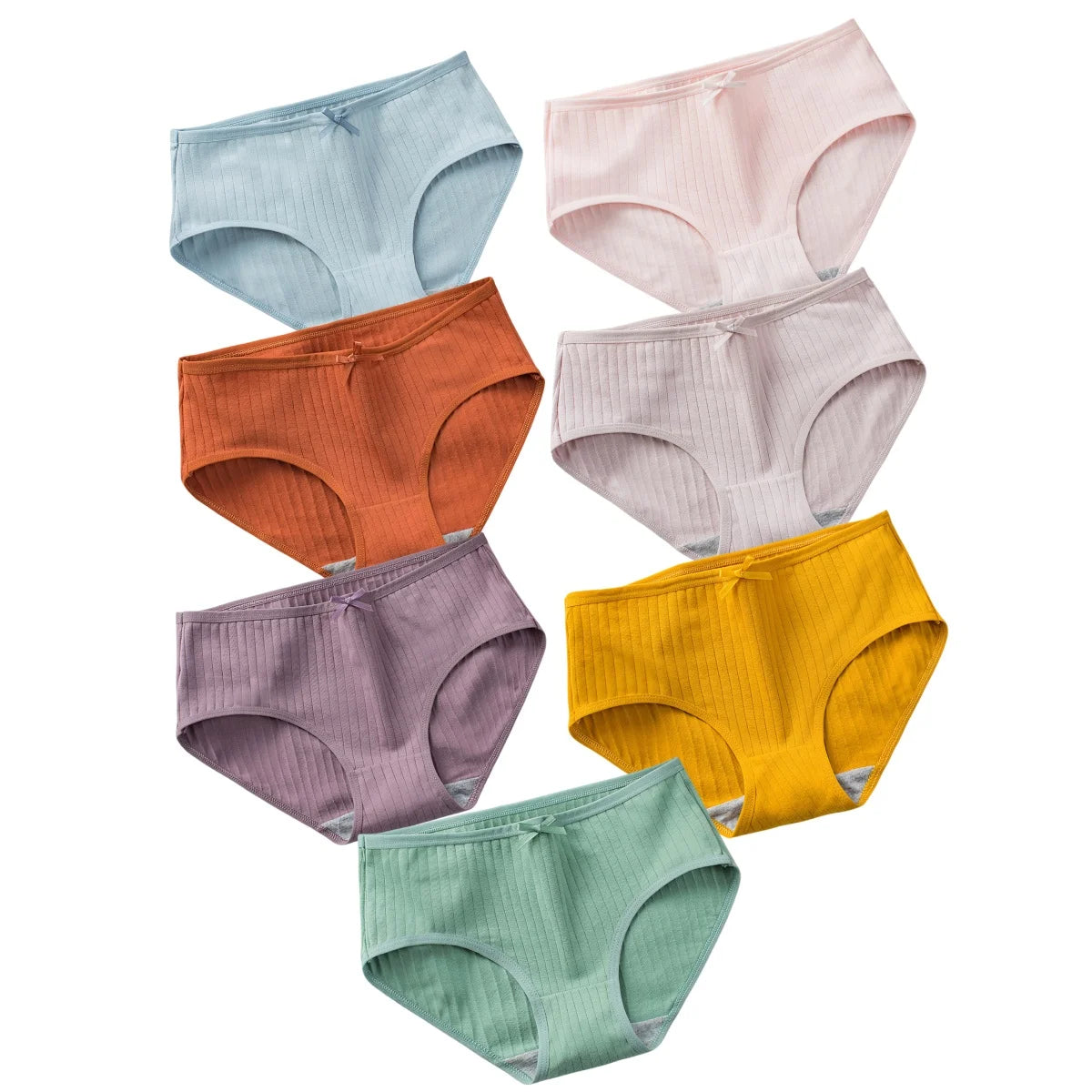7Pcs Low Waist Cotton Panties for Women