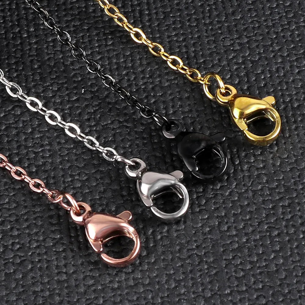 Luxury Steel 10pcs / Lot Stainless Steel Chains Rollo Shape Link Hydrangea Link Pendant for Women DIY