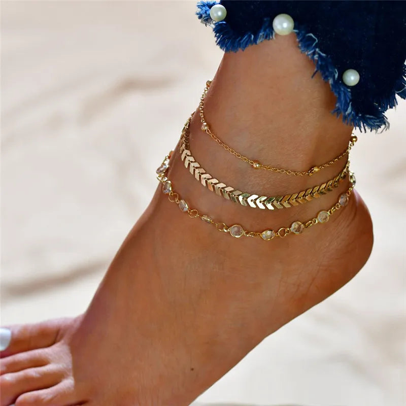 Pearl Shell Anklet Bracelet – Gold Chain Beach Wedding Jewelry for Women