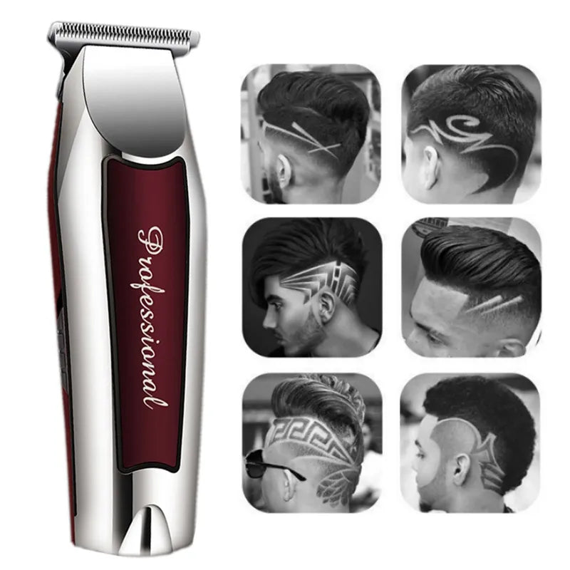 Rechargeable cordless hair trimmer for men grooming Professional Electric Hair Clipper beard edge planner