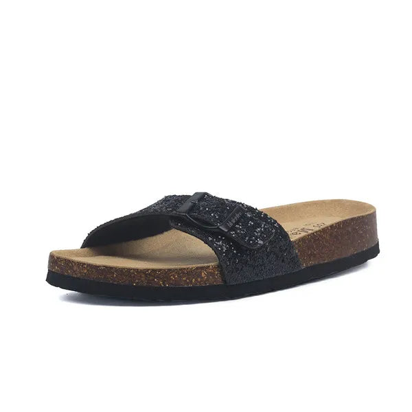 korean style couple cork sandals women beach sandals ladies summer soft microfiber leather