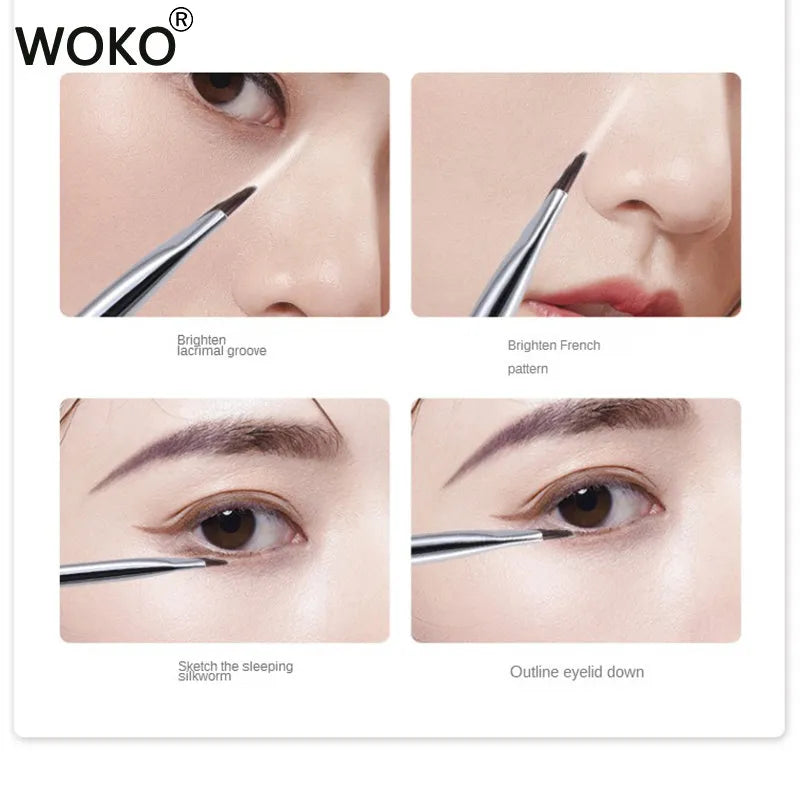 Eyeliner Brush ultra-thin fine angle flat eyebrow under the eyes Place Makeup Brush fine detail