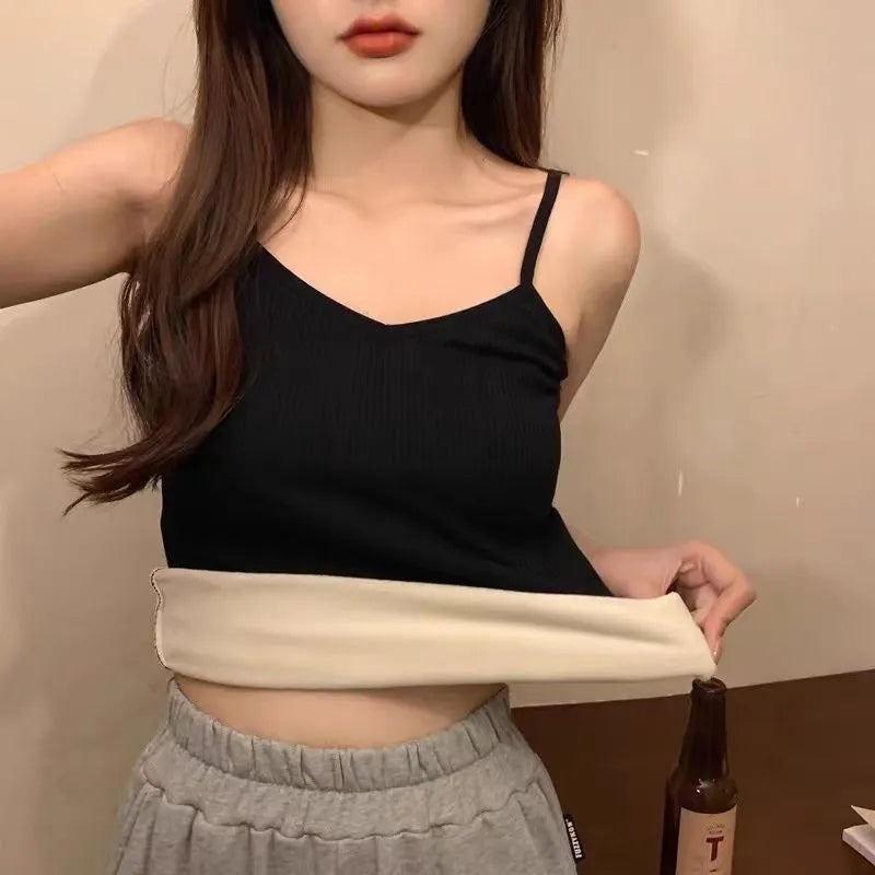 Winter velvet thickened women's shirt solid color warm thermal cellular clothing