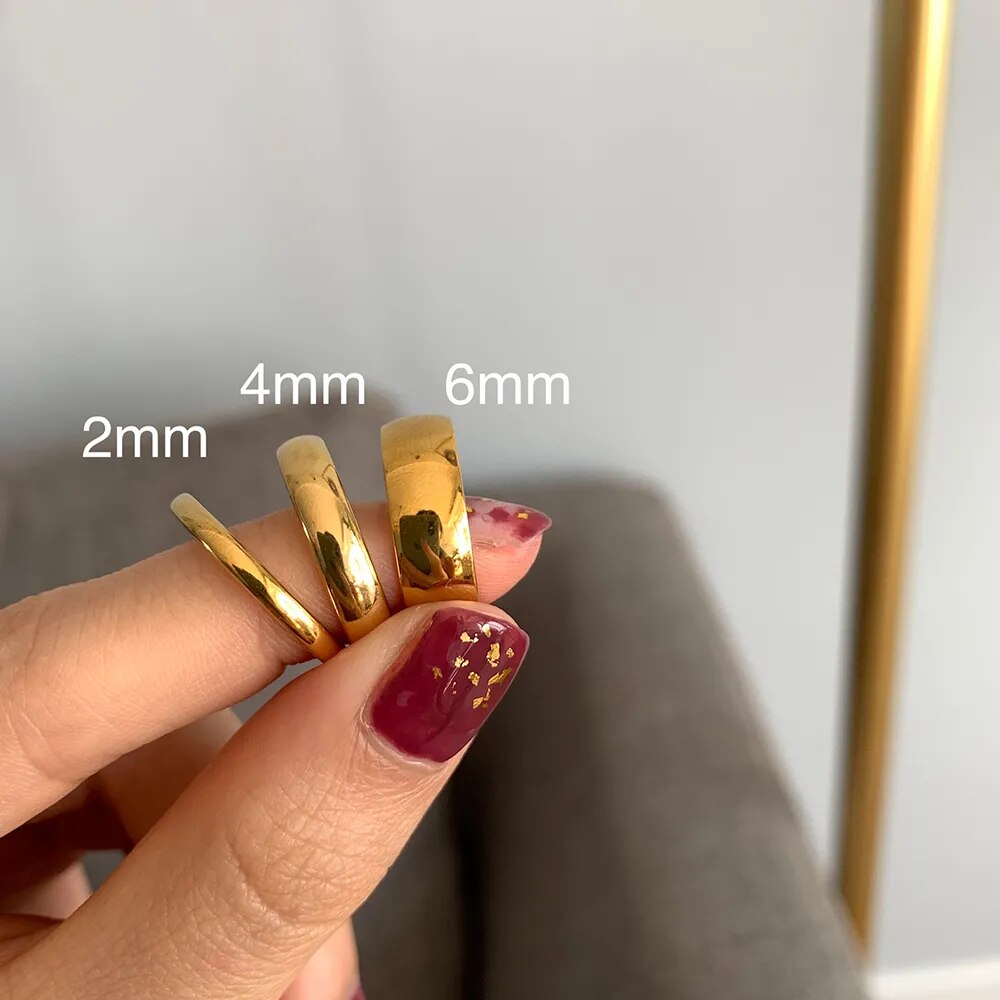 Distortion free 2mm 4mm 6mm stainless steel 18k gold plated color & silver color knuckle rings for women