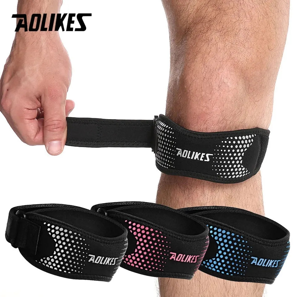AOLIKES 1PCS MEN& WOMEN Adjustable Knee Pad Knee Pain Relief Patella Stabilizer Brace Support for Hiking Soccer Basketball Running Sport