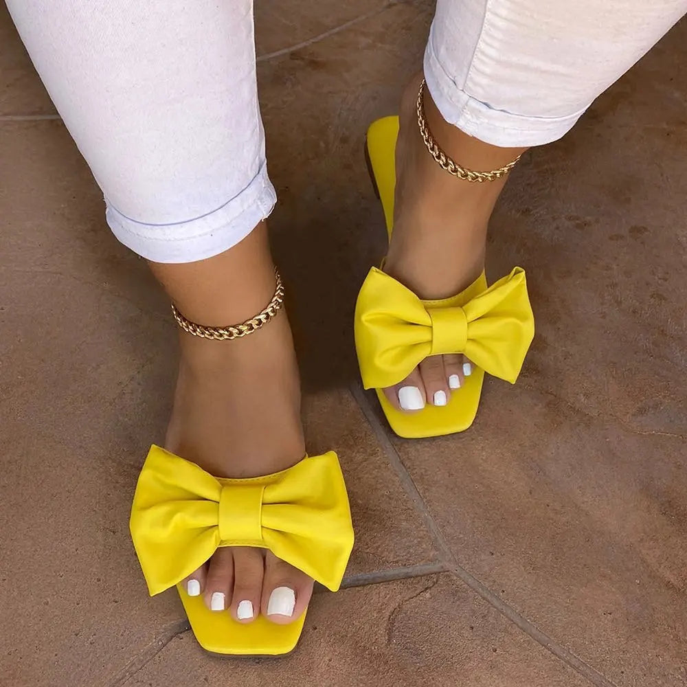outdoor flat leather bow non-slip beach
