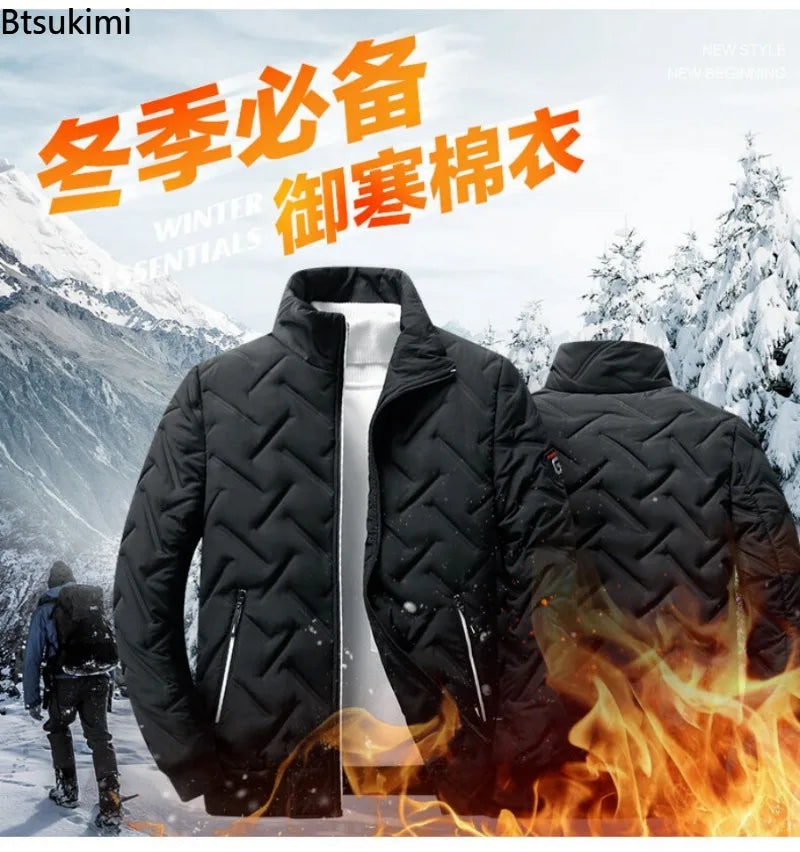 New Autumn Winter Jacket Men's Cotton Padded Korean Streetwear Casual Jacket - Himalaya-Store