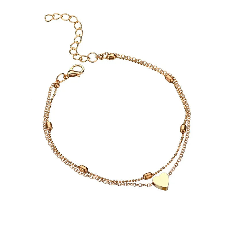 Modyle Heart Anklet for Women – Simple Fashion Ankle Bracelet Jewelry