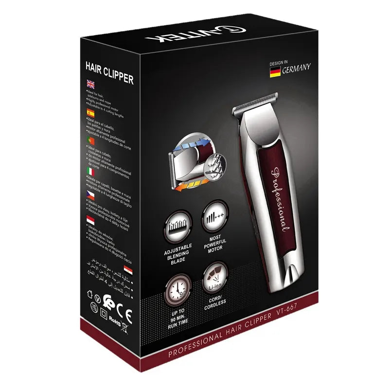 Rechargeable cordless hair trimmer for men grooming Professional Electric Hair Clipper beard edge planner