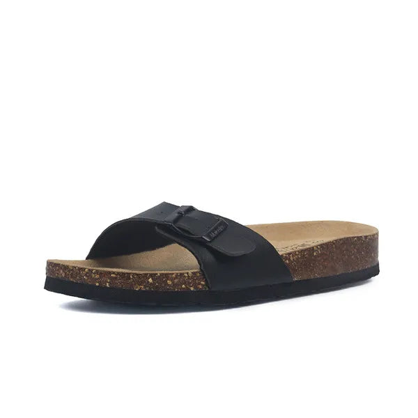 korean style couple cork sandals women beach sandals ladies summer soft microfiber leather