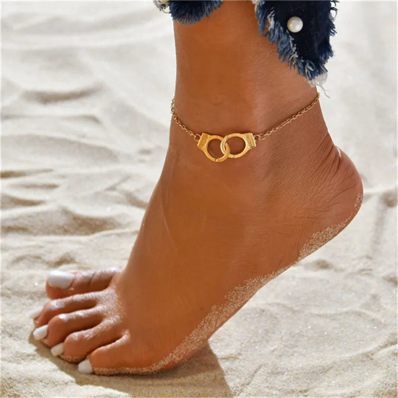 Pearl Shell Anklet Bracelet – Gold Chain Beach Wedding Jewelry for Women