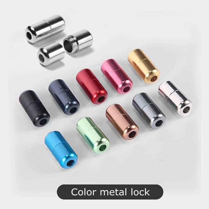 Shoe Laces Round Color Metal Lock