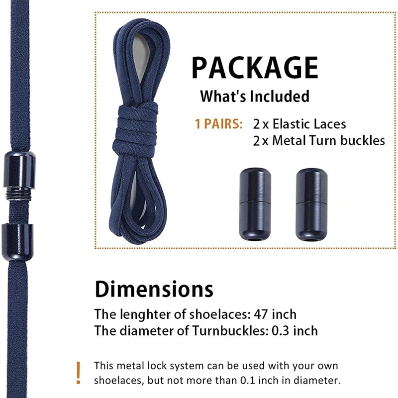Shoe Laces Round Color Metal Lock