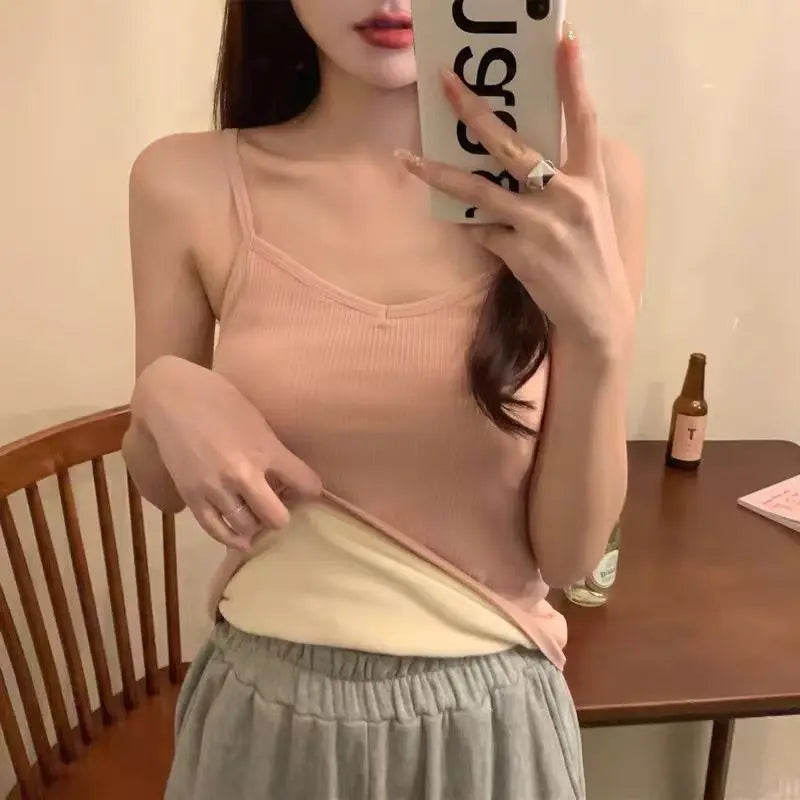Winter velvet thickened women's shirt solid color warm thermal cellular clothing