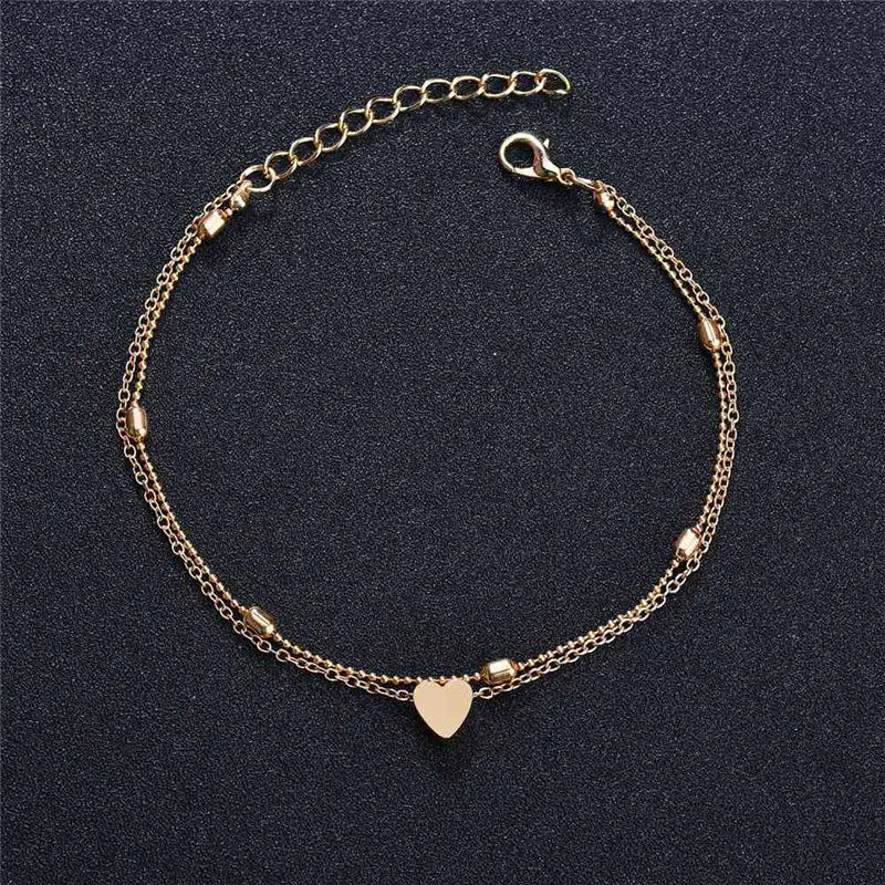 Modyle Heart Anklet for Women – Simple Fashion Ankle Bracelet Jewelry