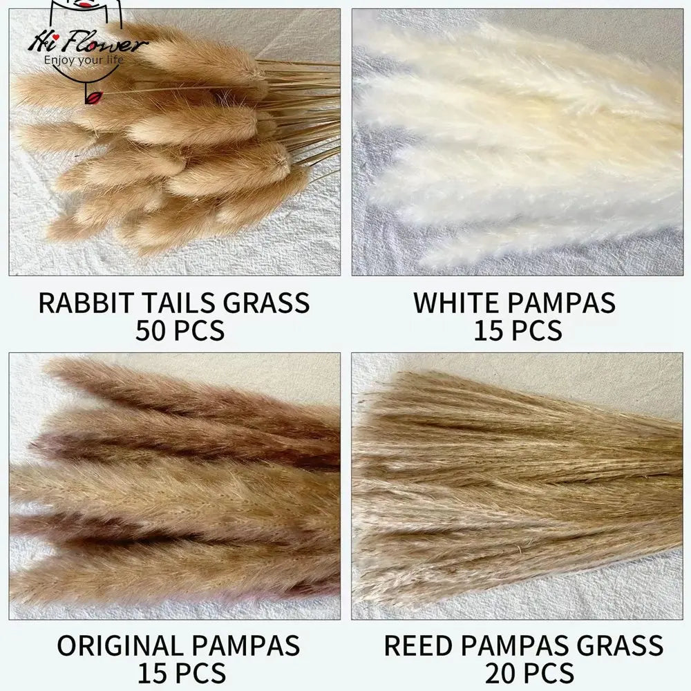 100pcs fluffy Pampas dried flowers bouquet home decor natural rabbit tail grass artificial flower