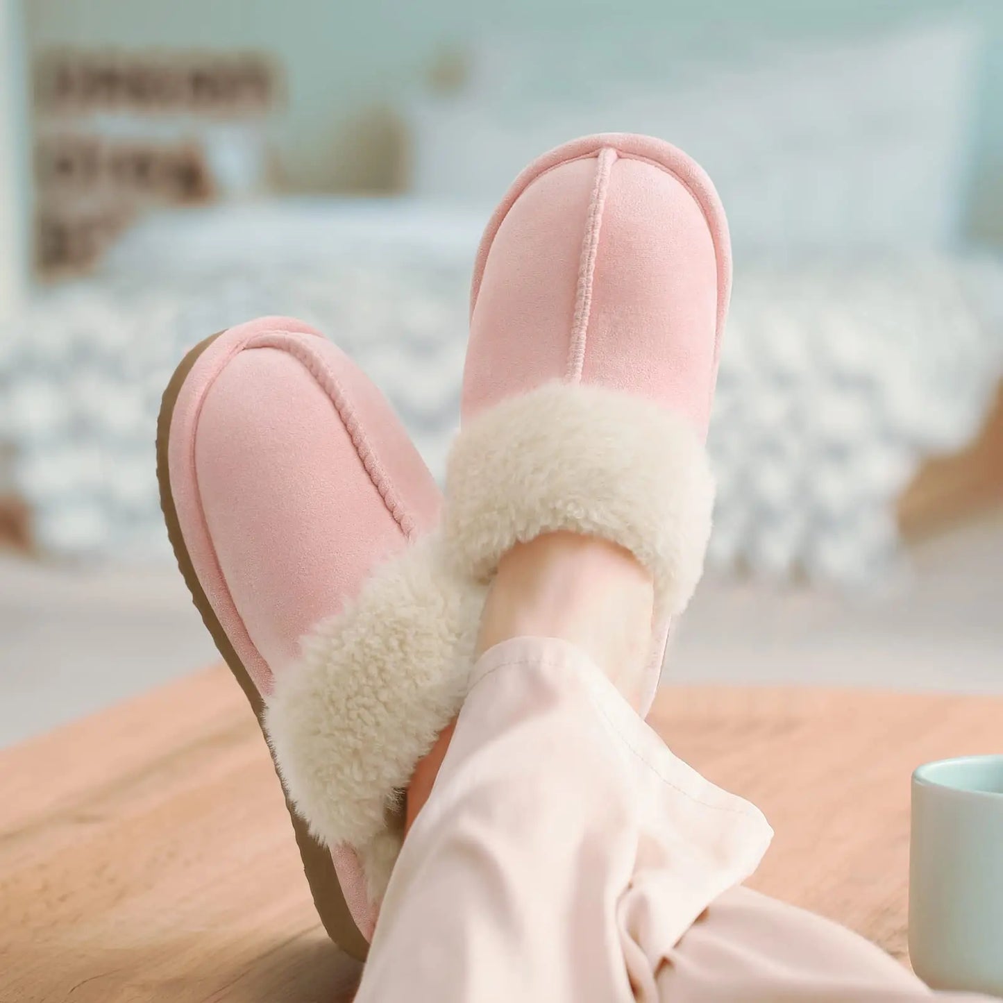 Warm Fluffy Fur Slippers For Women Warm Winter Home