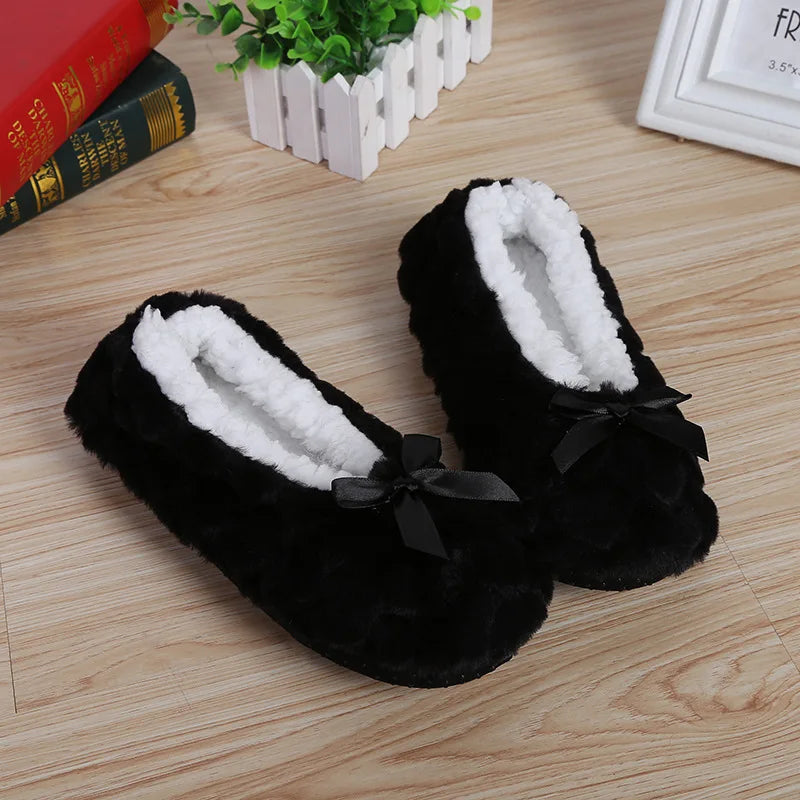 Home Slippers Women Cotton Fur Warm Mouse Ears