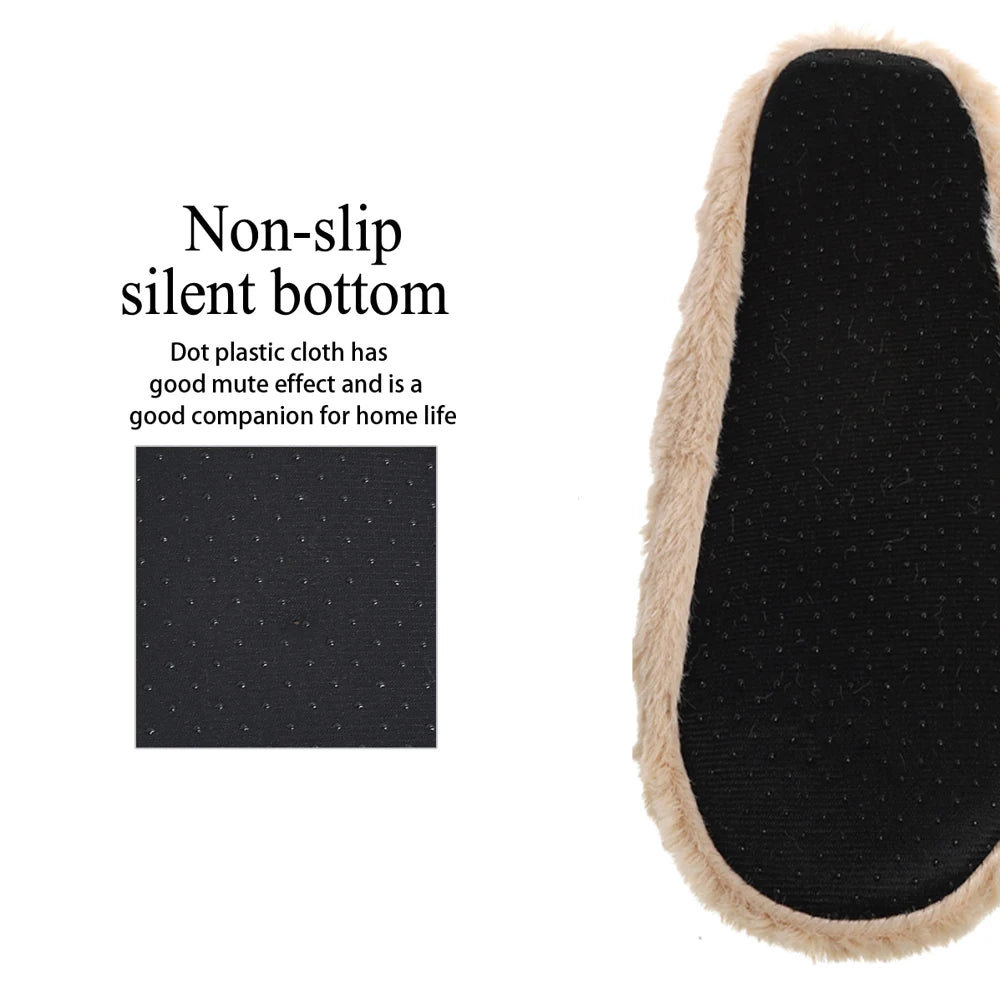 Home Slippers Women Cotton Fur Warm Mouse Ears