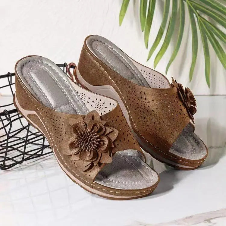 Women’s Casual Flower Hollow Wedge Sandals