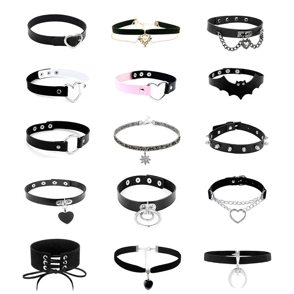 Trendy Vintage Charm Round Gothic Collar Necklaces Jewelry
