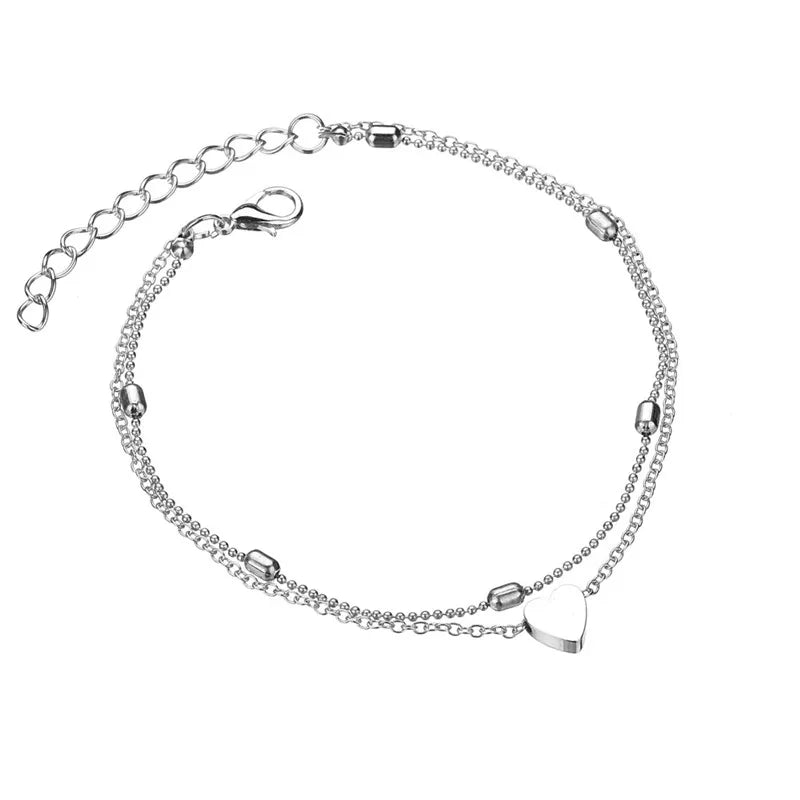 Modyle Heart Anklet for Women – Simple Fashion Ankle Bracelet Jewelry