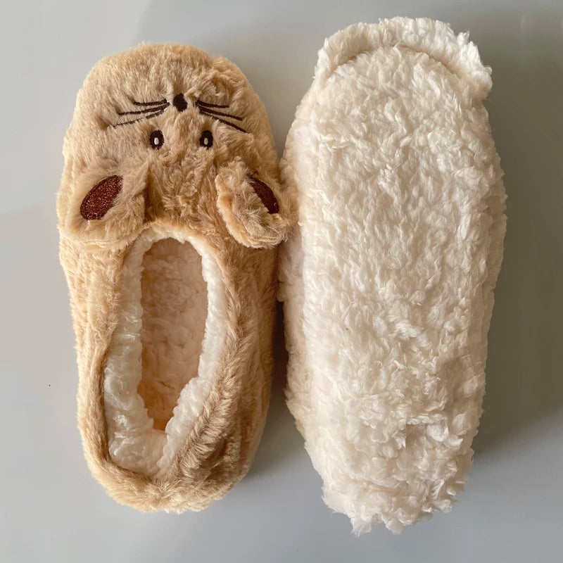 Home Slippers Women Cotton Fur Warm Mouse Ears