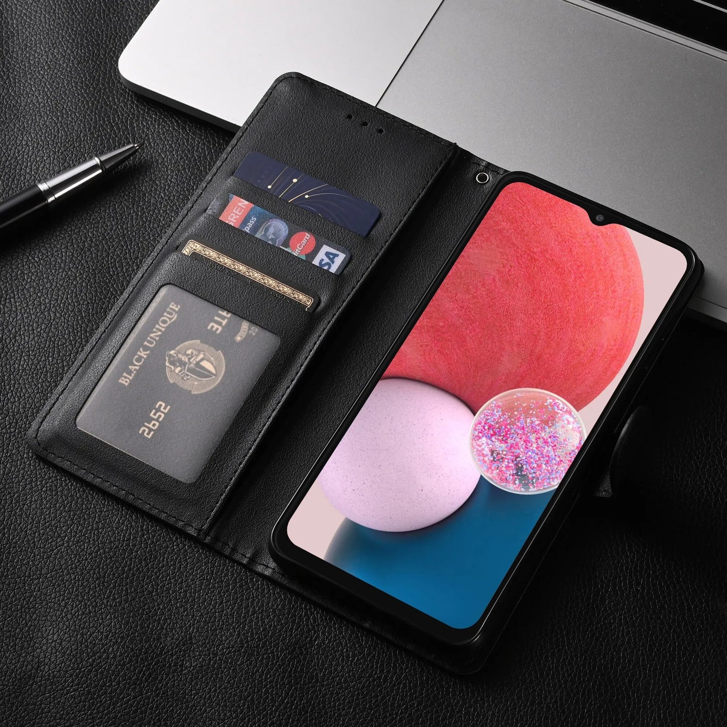 Leather Flip Wallet Case for Samsung Galaxy A03 A03S A10 A12 A13 A21S A23 A32 A33 A20E A40 A50 A51 A52 A53 A70 A71