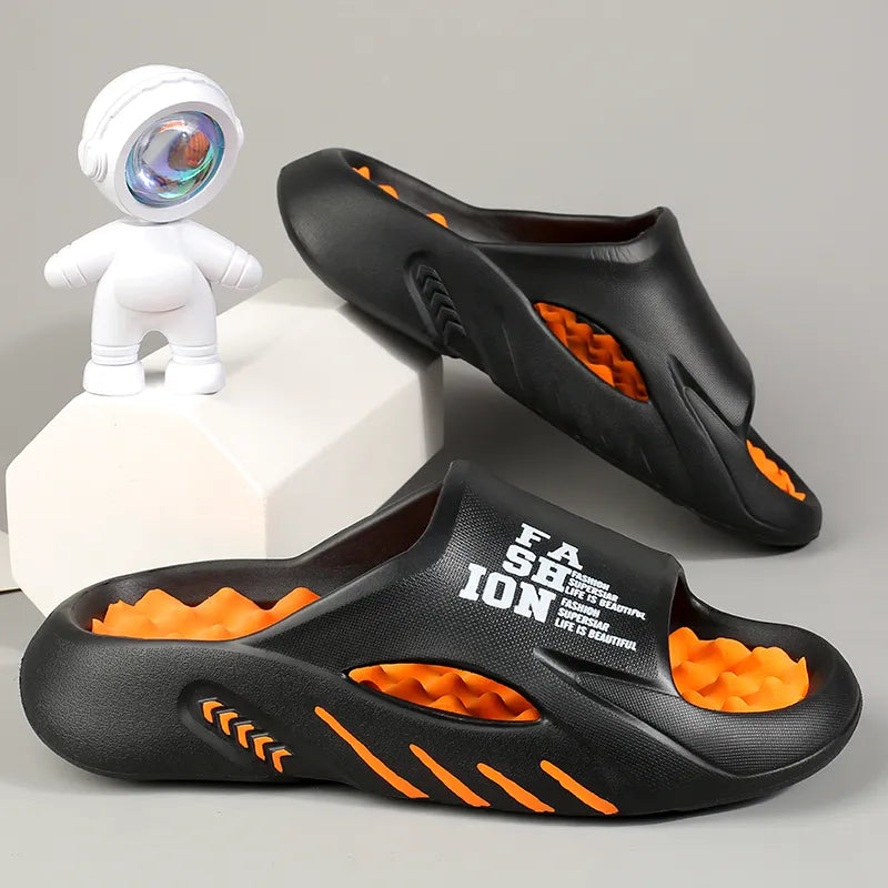 Men Massage Slippers Sides Indoor Outdoor Sandals Beach Casual Slipper