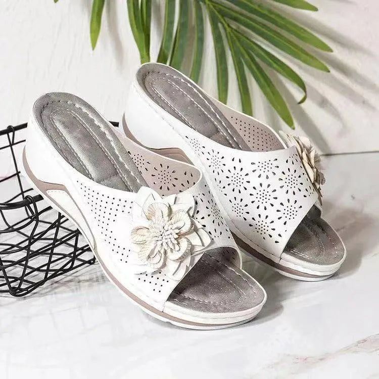 Women’s Casual Flower Hollow Wedge Sandals