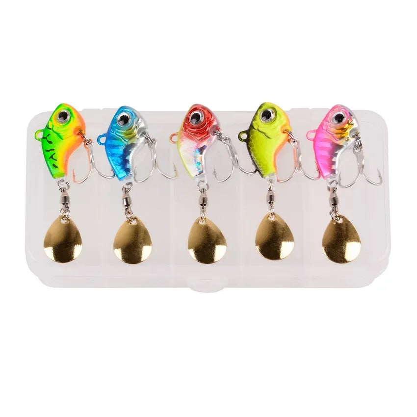 5pcs Metal VIB Spinner Fishing Lures Set 5g-20g – Trout, Spoon, Jig, Winter Baits