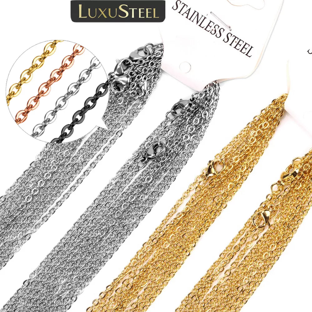 Luxury Steel 10pcs / Lot Stainless Steel Chains Rollo Shape Link Hydrangea Link Pendant for Women DIY