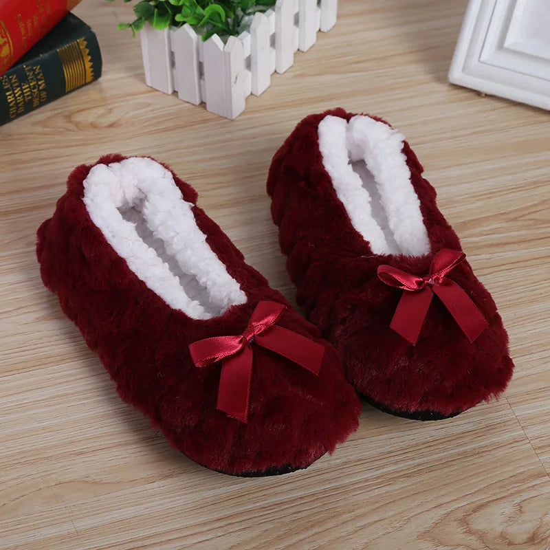 Home Slippers Women Cotton Fur Warm Mouse Ears - Himalaya Store