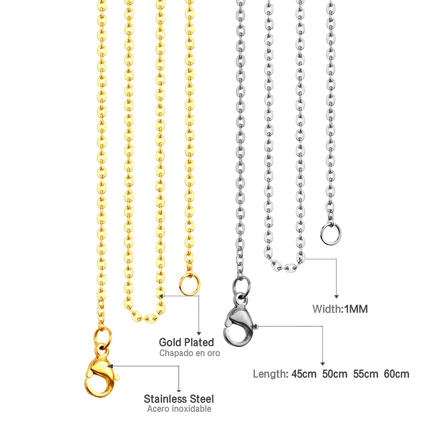 Luxury Steel 10pcs / Lot Stainless Steel Chains Rollo Shape Link Hydrangea Link Pendant for Women DIY