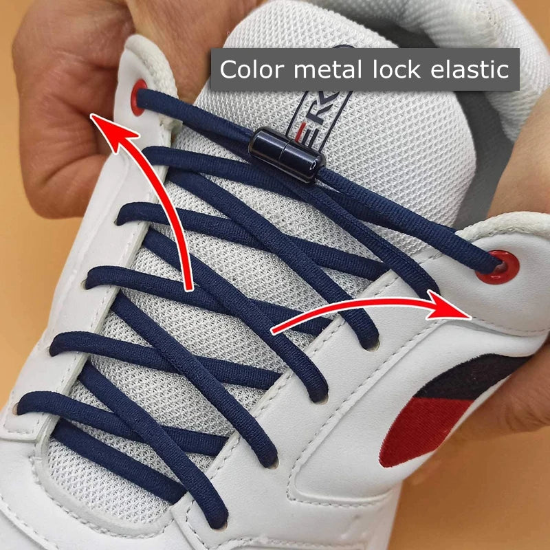 Shoe Laces Round Color Metal Lock