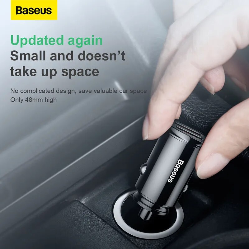 Baseus USB Car Charger Quick Charge 4.0 QC4.0 QC3.0 QC SCP 5A PD Type C 30W Fast Car USB Charger For iPhone, Xiaomi, samsung Mobile Phone