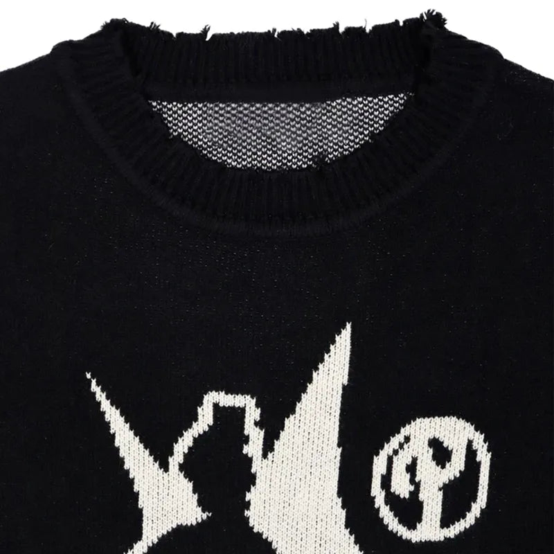 Winter sweater pullovers knit long sleeve tops hip hop