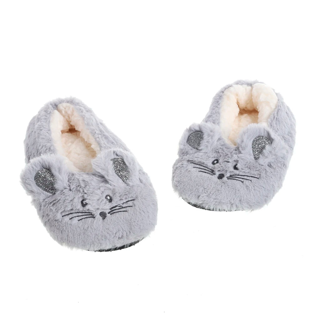 Home Slippers Women Cotton Fur Warm Mouse Ears