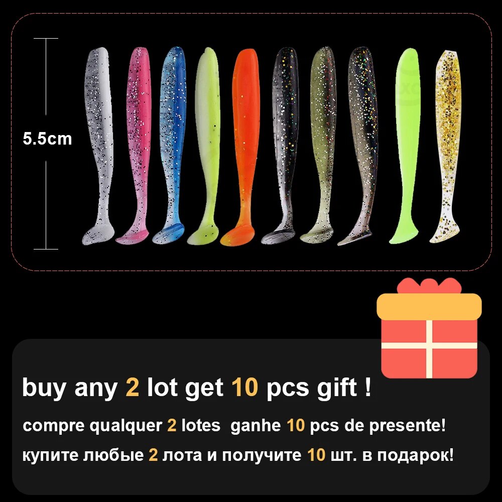 10pcs/Lot Soft Lures Silicone Bait Goods For Fishing Sea Fishing