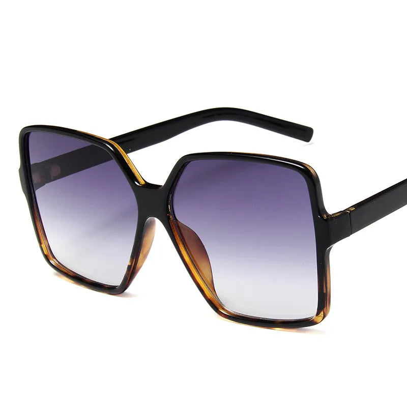 Fashion Women Oversize Sunglasses Gradient Plastic Brand Designer - Female Sun Glasses