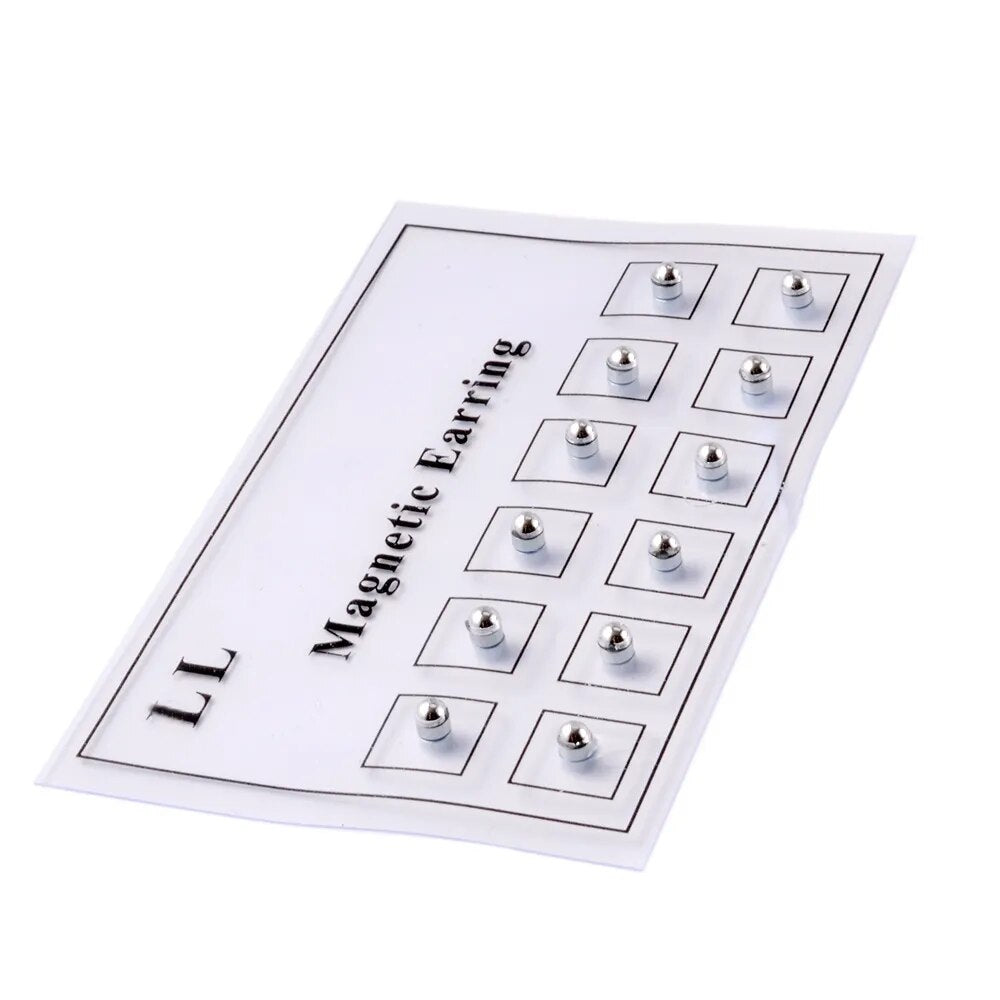 12pcs / fake card cheater non-pierced ear tragus cartilage lip labrite nose nail ring magnetic earring