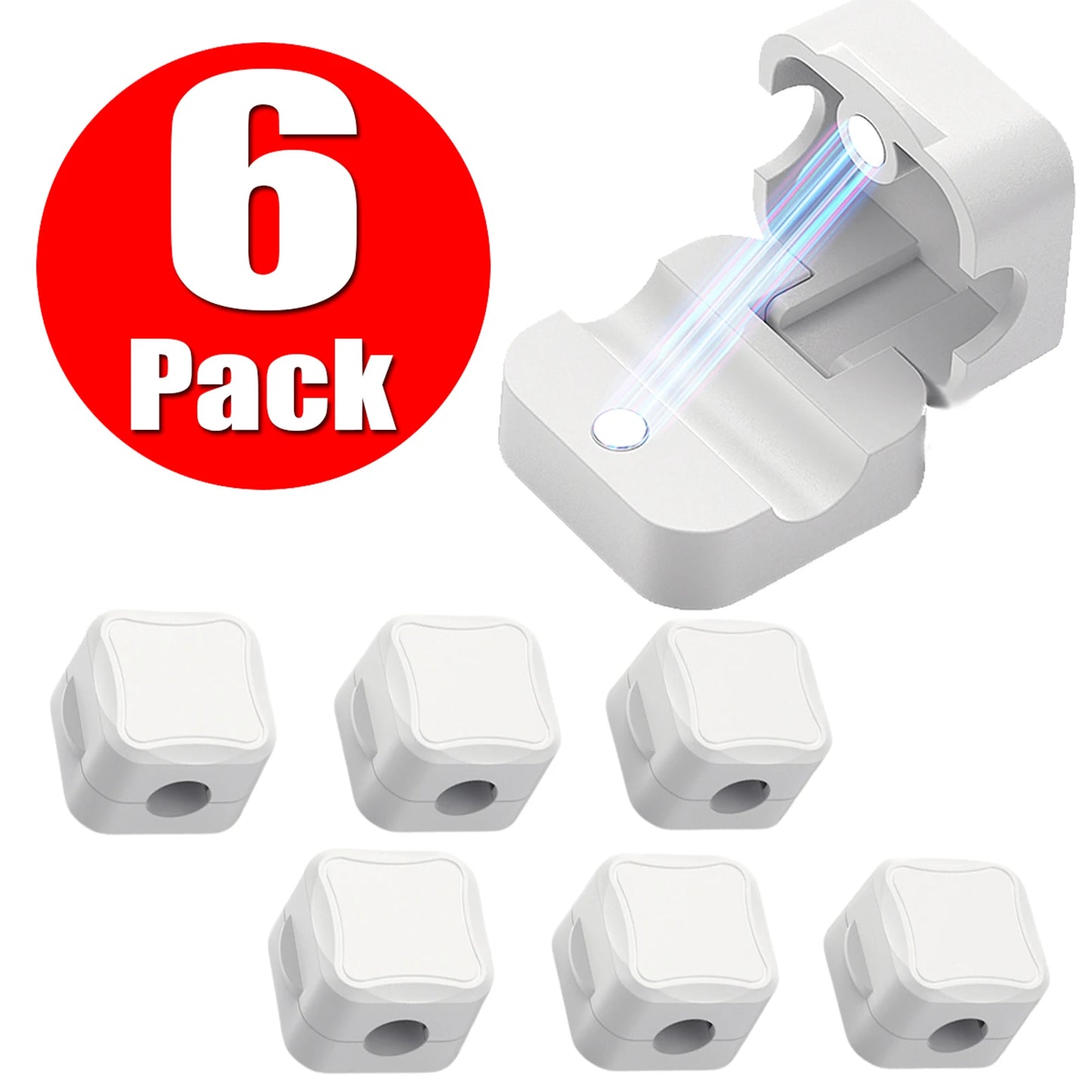 Magnetic Cable Clip Cord Holder for Home Office, Car, Under Desk