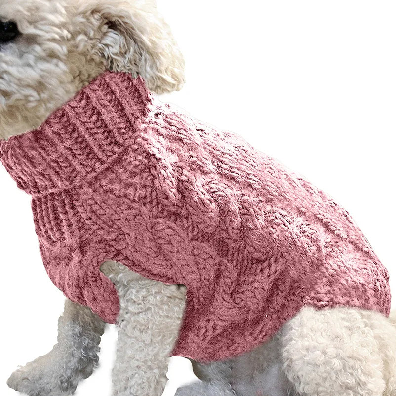 Puppy dog sweaters for small medium dogs winter warm turtleneck Chihuahua soft sweater
