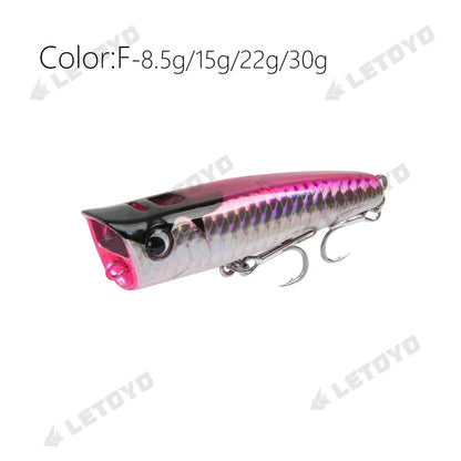 Topwater Popper Fishing Lure 8.5–30g | Floating Hard Bait for Bass, Pike, Perch
