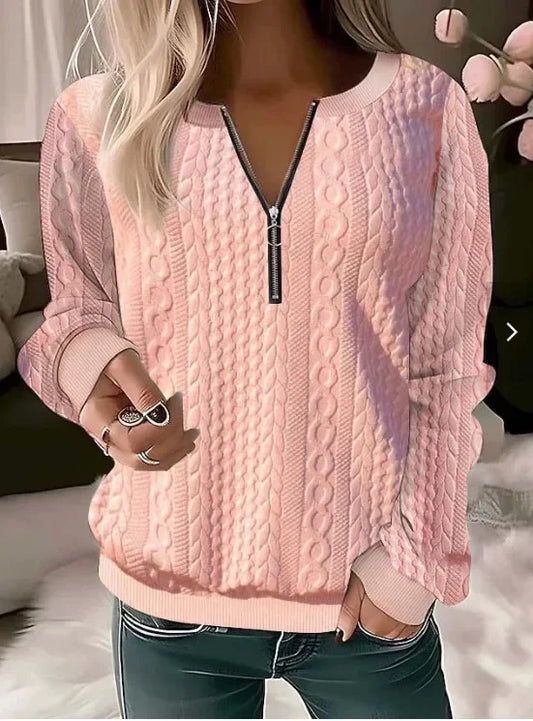Fashionable women's autumn blouse versatile round neck long sleeves